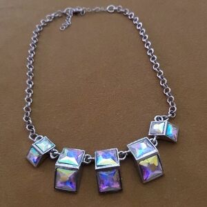 Unique- Iridescent AB and Silver Necklace